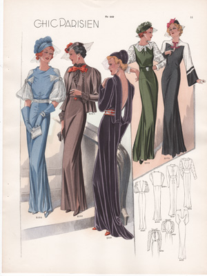 chic parisien fashion illustration 1934